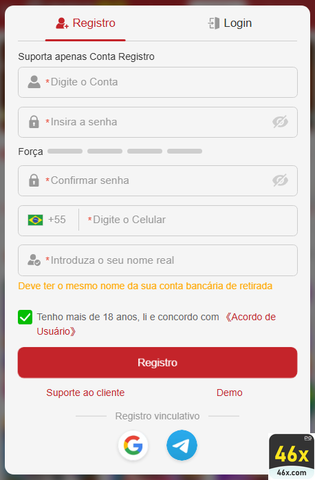 Experiência de Jogos 46x.com